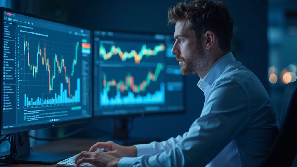 Diagramm eines automatisierten Handelssystems mit Datenfluss von Eingabe über Analyse bis zur Ausführung