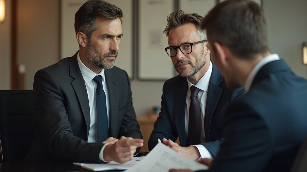 Finanzberater bespricht Anlageportfolio mit Klient am Konferenztisch