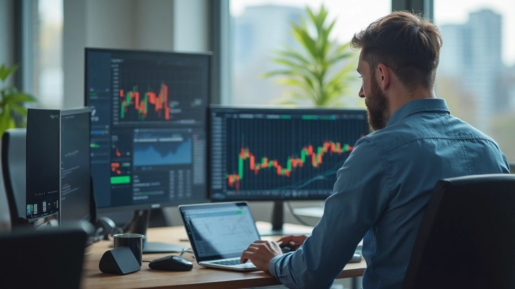 Investor vergleicht Immobilienoptionen mit Marktdaten und Finanzdiagrammen